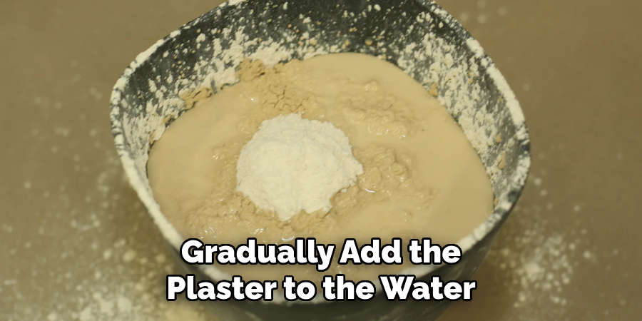 Gradually Add the
Plaster to the Water