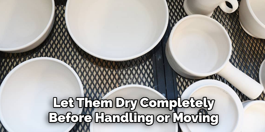 Let Them Dry Completely
Before Handling or Moving