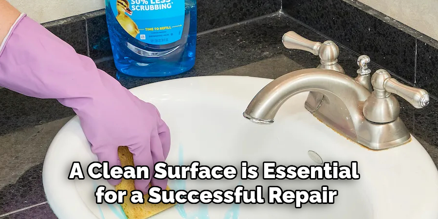 A clean surface is essential for a successful repair