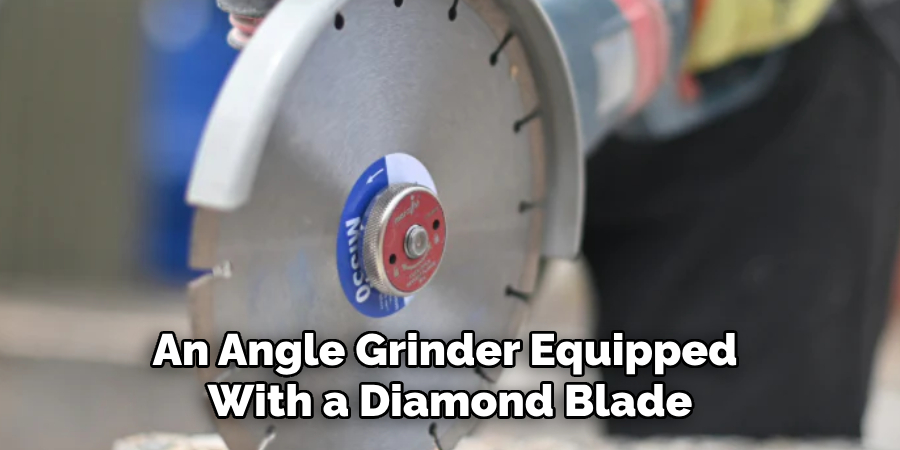 An angle grinder equipped with a diamond blade